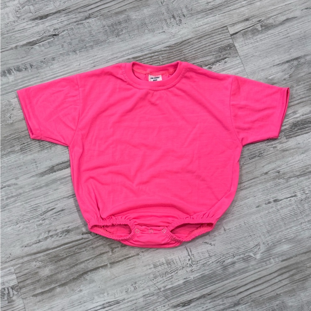 Infant Toddler Kids Hot Pink Bubble Romper Blank Sublimation DTF vinyl